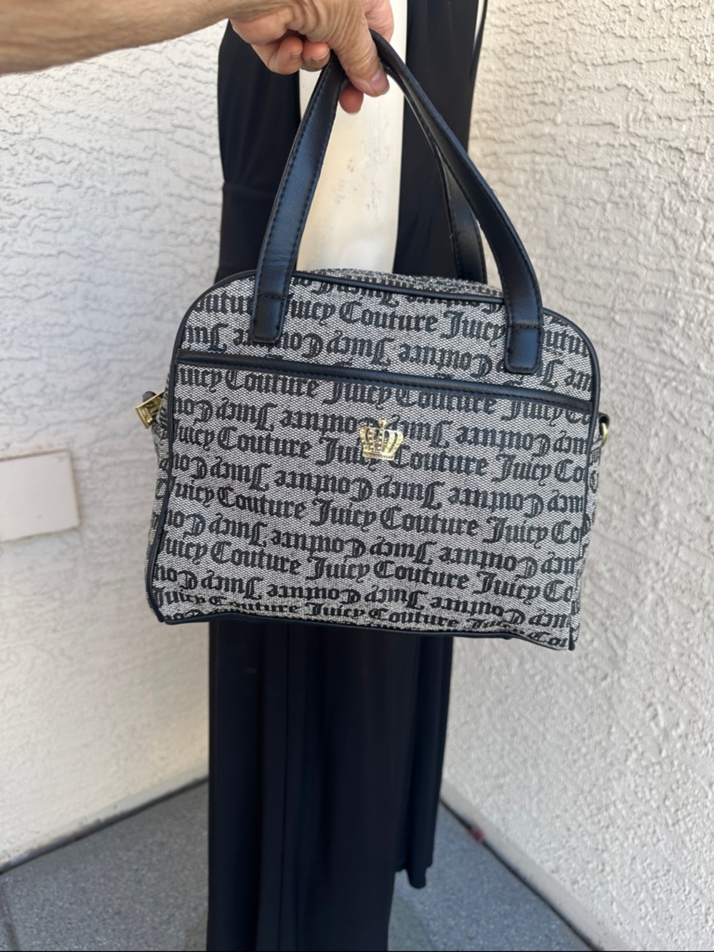 Juicy Couture Gothic Logo Print Satchel